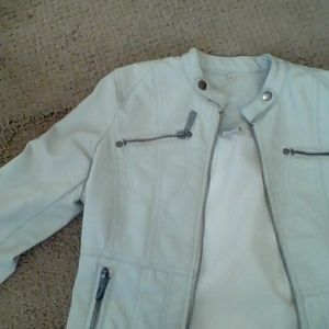 Leather bomber jacket